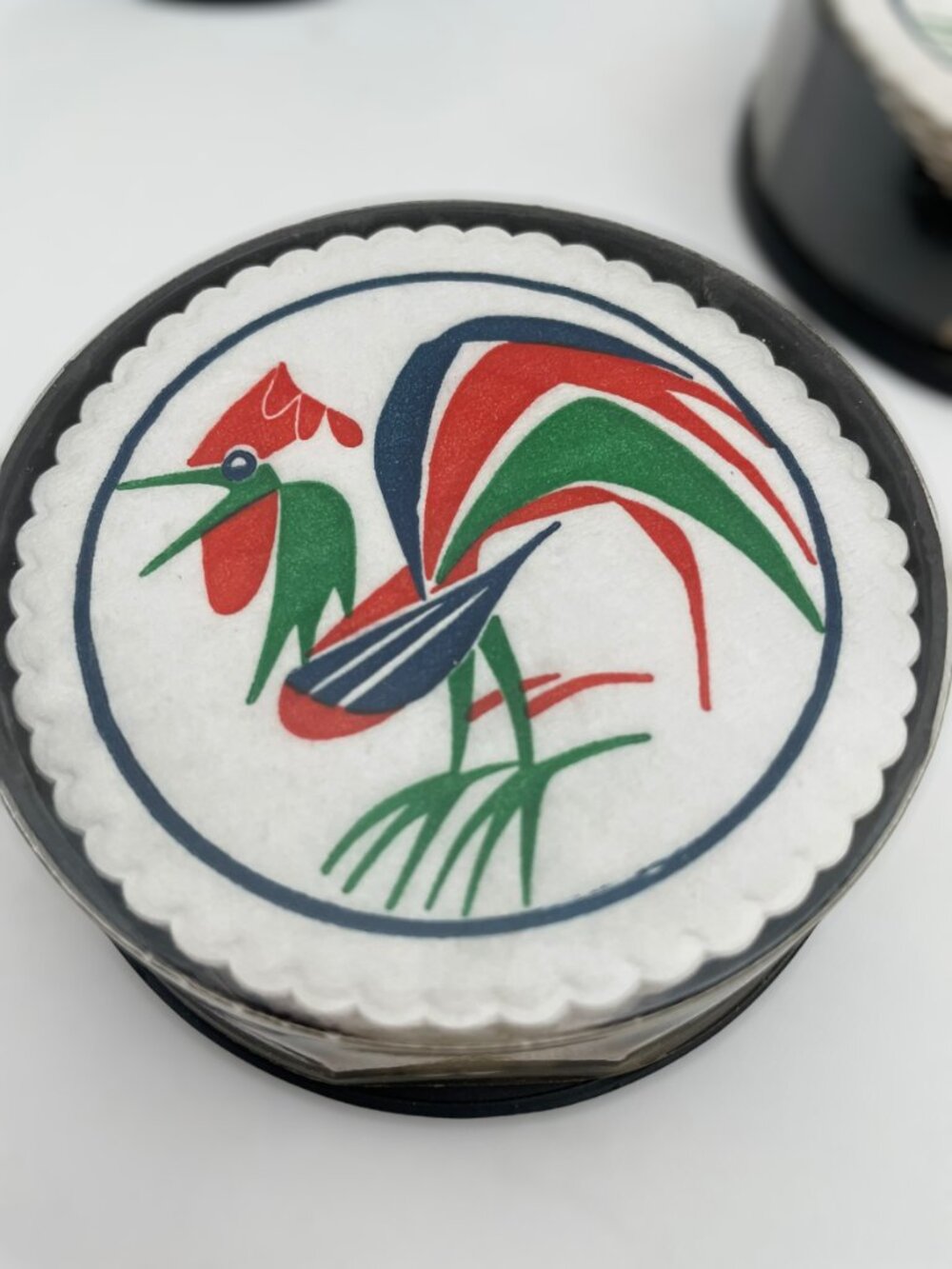 Vintage scalloped paper coasters, 3 sets of 24, new in original plastic holders